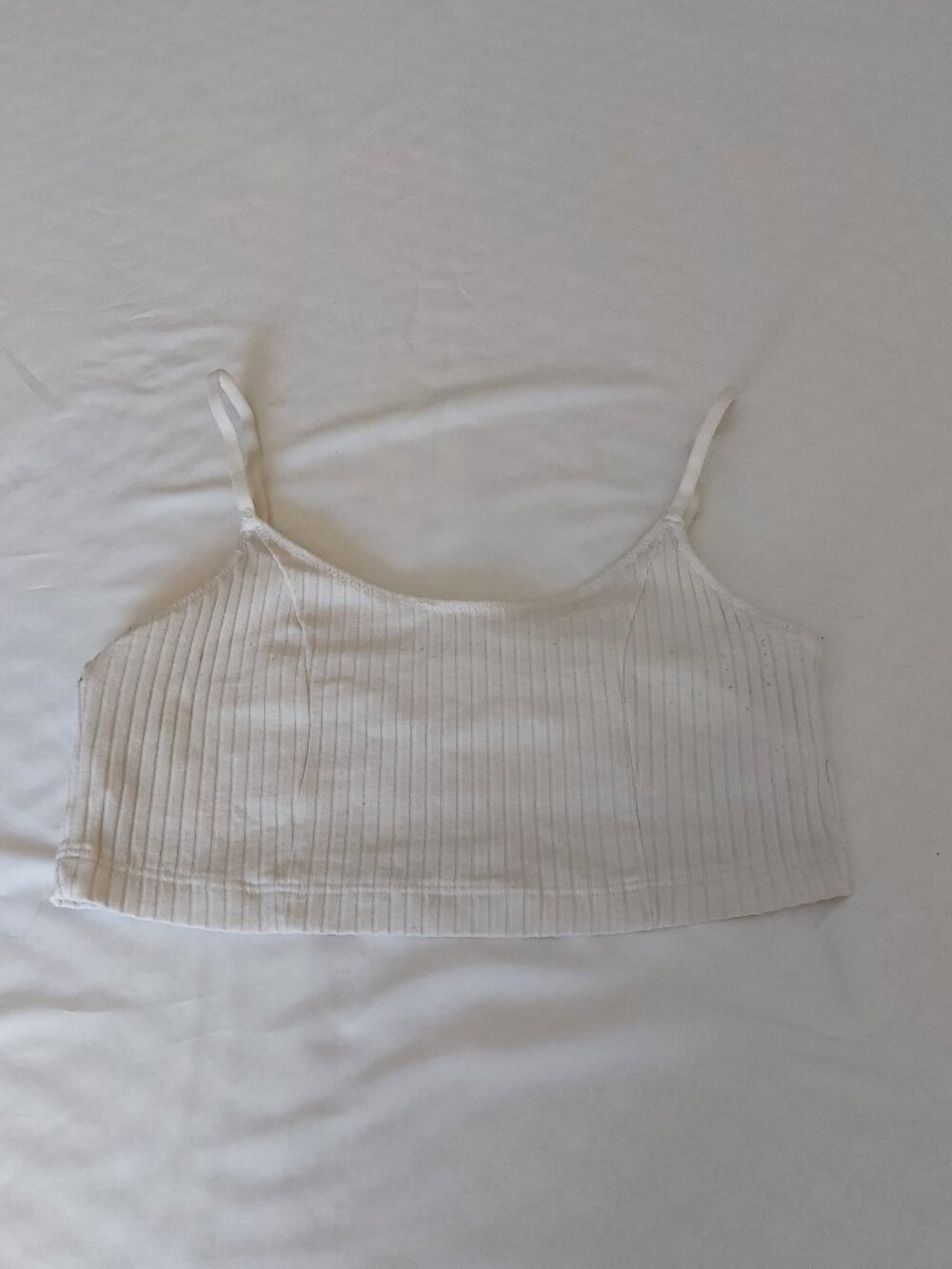 Aerie Ribbed Adjustible Crop Top - White